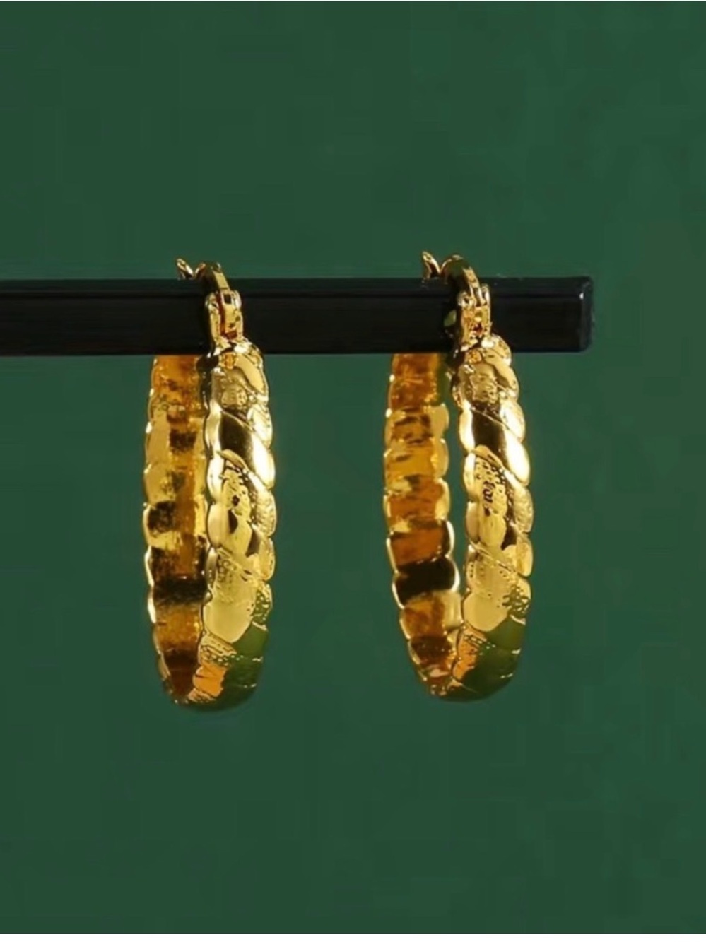 Beginning Boutique Gold Braided Hoop Earrings